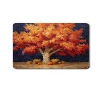 Tappetino scolapiatti rustico autunnale per bancone della cucina, tappetino in gomma assorbente per albero di arancio, tappetino in pelle PU per asciugatura per bar, 30,5 x 50,8 cm