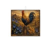 Tappetino scolapiatti rustico con gallo, per bancone della cucina, tappetino assorbente per scolapiatti floreale, tappetino in microfibra per proteggere il bancone della cucina, 40,6 x 45,7 cm