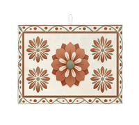 Tappetino scolapiatti rustico floreale per bancone della cucina, tappetino assorbente per scolapiatti dai toni della terra, tappetino in microfibra vintage country per decorazione bancone della cucina