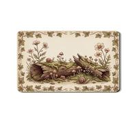 Tappetino scolapiatti rustico floreale per cucina, vintage, marrone, floreale, assorbente, in gomma, tappetino scolapiatti in pelle PU Spring Nature 30,5 x 50,8 cm