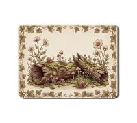 Tappetino scolapiatti rustico floreale per cucina, vintage, marrone, floreale, assorbente, in gomma, tappetino scolapiatti in pelle sintetica Spring Nature 45,7 x 61 cm