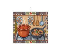 Tappetino scolapiatti rustico per bancone della cucina, tappetino assorbente in microfibra per scolapiatti e arte culinaria, 40,6 x 45,7 cm