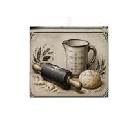 Tappetino scolapiatti rustico per bancone della cucina, tappetino assorbente per scolapiatti con motivo floreale beige, tappetino in microfibra autunnale per proteggere l'area di cottura, 40,6 x 45,7