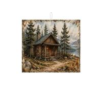 Tappetino scolapiatti rustico per bancone della cucina, tappetino assorbente vintage con foresta autunnale, tappetino in microfibra per asciugatura per bar, 40,6 x 45,7 cm