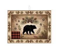 Tappetino scolapiatti rustico per bancone della cucina, tappetino assorbente vintage per scolapiatti e foresta autunnale in microfibra, per proteggere bar, 45,7 x 61 cm