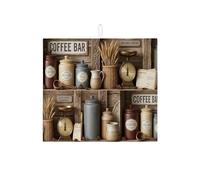 Tappetino scolapiatti rustico per bancone della cucina, tappetino assorbente vintage per scolapiatti da bar, in microfibra, per l'autunno, 40,6 x 45,7 cm