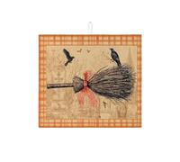 Tappetino scolapiatti rustico per bancone della cucina, tappetino assorbente vintage per scopa e uccelli, tappetino scolapiatti in microfibra autunnale per proteggere bar, 40,6 x 45,7 cm