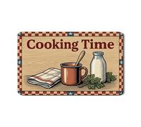 Tappetino scolapiatti rustico per bancone della cucina, tappetino in gomma assorbente a scacchi rossi vintage, tappetino in pelle PU per bar, 30,5 x 50,8 cm