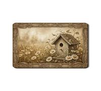 Tappetino scolapiatti rustico per bancone della cucina, tappetino in gomma assorbente floreale vintage, tappetino in pelle PU Spring Nature per protezione della cucina, 30,5 x 50,8 cm