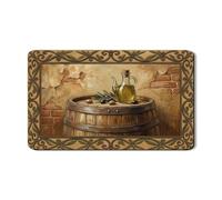 Tappetino scolapiatti rustico per bancone della cucina, tappetino scolapiatti in gomma assorbente a botte vintage, in stile mediterraneo, per decorazione domestica, 30,5 x 50,8 cm