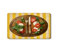 Tappetino scolapiatti rustico per bancone della cucina, tappetino scolapiatti in gomma assorbente con motivo vintage in legno, tappetino scolapiatti di ispirazione italiana per decorazione bancone