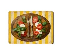 Tappetino scolapiatti rustico per bancone della cucina, tappetino scolapiatti in gomma assorbente con motivo vintage in legno, tappetino scolapiatti di ispirazione italiana per decorazione bancone