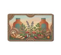 Tappetino scolapiatti rustico per bancone, verde terroso floreale assorbente in gomma scolapiatti tappetino scolapiatti in pelle PU raccolta autunnale per decorazione bancone della cucina, 30,5 x 50,8