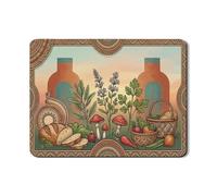 Tappetino scolapiatti rustico per bancone, verde terroso floreale, in gomma assorbente, tappetino scolapiatti in pelle sintetica per raccolta autunnale, per bancone della cucina, 45,7 x 61 cm