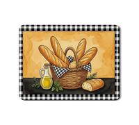 Tappetino scolapiatti rustico per il bancone della cucina, tappetino scolapiatti in gomma assorbente a scacchi bianchi e neri, stile vintage in stile fattoria, 45,7 x 61 cm