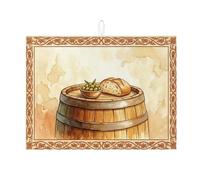 Tappetino scolapiatti rustico per pane e olive, per bancone della cucina, tappetino assorbente vintage marrone, tappetino scolapiatti in microfibra autunnale per proteggere bar, 45 x 61 cm