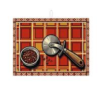 Tappetino scolapiatti rustico rosso per bancone della cucina, tappetino assorbente vintage scozzese scolapiatti tappetino scolapiatti in microfibra per decorazione bancone della cucina, 45,7 x 61 cm