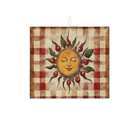 Tappetino scolapiatti rustico scozzese per bancone della cucina, tappetino assorbente vintage rosso a scacchi, tappetino scolapiatti in microfibra autunnale per bancone della cucina, protezione da bar
