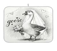 Tappetino scolapiatti schizzo sposa oca piatti rack 18 X 24 cucina contatore scarico opaco asciugatrice XL