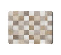 Tappetino scolapiatti scozzese per bancone della cucina, tappetino scolapiatti in gomma assorbente a scacchi beige, tappetino scolapiatti rustico in pelle PU per bar 45,7 x 61 cm