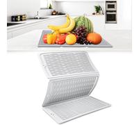 Tappetino Scolapiatti Silicone, 50 X 35 Cm Pieghevole Lavello Cucina, Grigio Tap