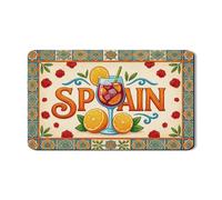 Tappetino scolapiatti Spagna per bancone della cucina, tappetino scolapiatti in gomma assorbente con motivo floreale colorato, tappetino scolapiatti in stile mediterraneo vintage, 30,5 x 50,8 cm