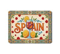 Tappetino scolapiatti Spagna per bancone della cucina, tappetino scolapiatti in gomma assorbente con motivo floreale colorato, tappetino scolapiatti in stile mediterraneo vintage, 45,7 x 61 cm