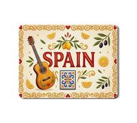 Tappetino scolapiatti Spagna per bancone della cucina, tappetino scolapiatti in gomma assorbente con motivo floreale vintage, tappetino scolapiatti estivo mediterraneo in pelle PU, 45,7 x 61 cm