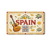 Tappetino scolapiatti Spagna per bancone della cucina, tappetino scolapiatti in gomma assorbente floreale vintage, tappetino scolapiatti estivo mediterraneo in pelle PU, 30,5 x 50,8 cm