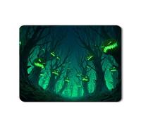 Tappetino scolapiatti spettrale per Halloween, per cucina, motivo zucca verde raccapricciante, tappetino scolapiatti in gomma assorbente, foresta incantata, tappetino decorativo in pelle PU, 45,7 x 61