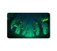 Tappetino scolapiatti spettrale per Halloween, per cucina, raccapricciante zucca verde, tappetino scolapiatti in gomma assorbente, foresta incantata, in pelle PU, 30,5 x 50,8 cm