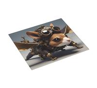 Tappetino scolapiatti Steampunk con scoiattolo pilota - Tappetino assorbente per bancone della cucina, 40,6 x 45,7 cm, tappetino scolapiatti natalizio con anello per appendere