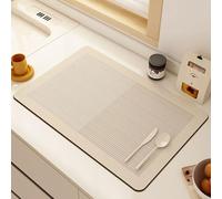 Tappetino Scolapiatti Stile Moderno, Odot Tappetino Scolapiatti Assorbente Tappetino Assorbente Cucina Asciugatura Rapida, Tappetino Macchina Caffe Antiscivolo (50x60cm,Grigio kaki)