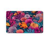 Tappetino scolapiatti subacqueo per bancone della cucina, tappetino scolapiatti in gomma assorbente con pesci colorati e coralli, tappetino scolapiatti in pelle PU oceano 30,5 x 50,8 cm