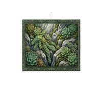 Tappetino scolapiatti succulento per bancone della cucina, tappetino assorbente verde per scolapiatti in microfibra botanica per bancone della cucina, protezione da bar, 40,6 x 45,7 cm