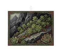 Tappetino scolapiatti succulento per bancone della cucina, tappetino scolapiatti assorbente verde botanico in microfibra ispirato alla natura, per cucina, caffè, bar, protezione 45,7 x 61 cm