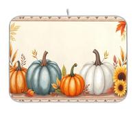 Tappetino scolapiatti super assorbente, in microfibra, ad asciugatura rapida, 40,6 x 45,7 cm, tappetino scolapiatti da cucina, zucca e girasole