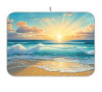 Tappetino scolapiatti super assorbente, in microfibra, ad asciugatura rapida, 61 x 45,7 cm, tappetino scolapiatti da cucina, Sunrise Beach