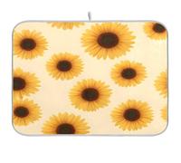 Tappetino scolapiatti super assorbente, in microfibra, ad asciugatura rapida, 61 x 45,7 cm, tappetino scolapiatti da cucina, motivo girasole