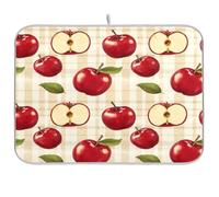 Tappetino scolapiatti super assorbente, in microfibra, ad asciugatura rapida, 61 x 45,7 cm, tappetino scolapiatti da cucina, motivo mela rossa