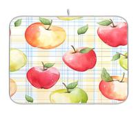 Tappetino scolapiatti super assorbente, tappetino in microfibra ad asciugatura rapida, 61 x 45,7 cm, tappetino scolapiatti da cucina, motivo mela acquerello