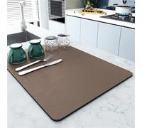 Tappetino Scolapiatti, Super Assorbente Tappetino Lavello Cucina, Caffè Tappetino Per Caffettiera Con Antiscivolo Retro In Gomma Antimacchia (Marrone,50x60cm)