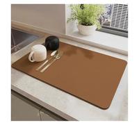 Tappetino Scolapiatti Tappetino da cucina in terra di diatomee, tappetino for macchina caffè, sottobicchiere in morbida pelle PU e gomma(Color 3,40x50cm)