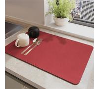 Tappetino Scolapiatti Tappetino Macchina Caffe Assorbente Super Adatto Per Macchine Da Caffè, Cucine, Lavandini E Bagni, Tappetino Da Bagno, Tovagliette (Rosso,40x60cm)