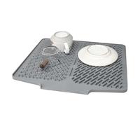 Tappetino scolapiatti | Tappetino scolapiatti da cucina con bordo di scarico, antiscivolo, resistente al calore, protezione contro gli schizzi per lavello, scolapiatti da cucina in silicone per donne