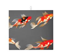 Tappetino scolapiatti tradizionale Koi con stampa a pois per cucina, assorbente, riutilizzabile, per lavello, utensili da tavolo