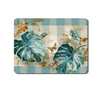 Tappetino scolapiatti tropicale per bancone della cucina, elegante foglia e farfalla assorbente in gomma scolapiatti tappetino per cucina primaverile protezione decorazione 45,7 x 61 cm
