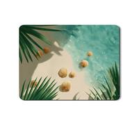 Tappetino scolapiatti tropicale per bancone della cucina, scena da spiaggia, tappetino scolapiatti in gomma assorbente, tappetino estivo in pelle PU per proteggere il bancone della cucina, 45,7 x 61