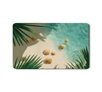 Tappetino scolapiatti tropicale per bancone della cucina, scena da spiaggia, tappetino scolapiatti in gomma assorbente, tappetino estivo in pelle PU per proteggere il bancone della cucina, 30,5 x 50,8