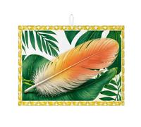 Tappetino scolapiatti tropicale per bancone della cucina, tappetino assorbente in piuma arancione vibrante, tappetino scolapiatti estivo in microfibra, decorazione per la casa, 45,7 x 61 cm
